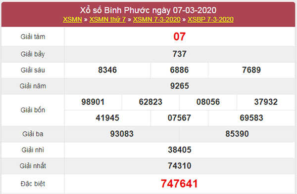 Soi cầu KQXS Bình Phước 14/3/2020 - Dự đoán XSBP thứ 7